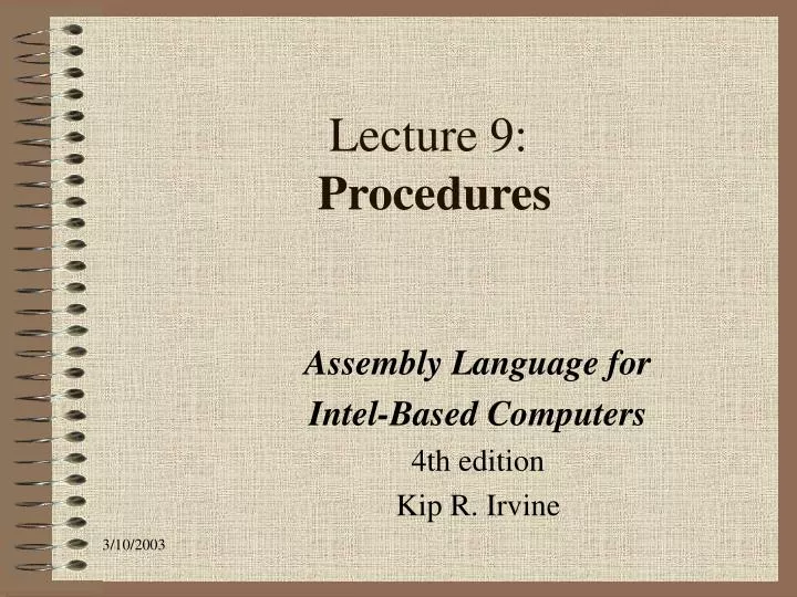 lecture 9 procedures