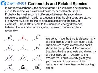 Carbenoids and Related Species