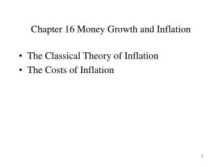 Chapter 16 Money Growth and Inflation