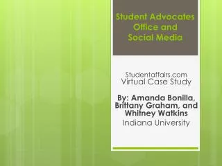 Student Advocates Office and Social Media