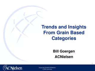 Trends and Insights From Grain Based Categories