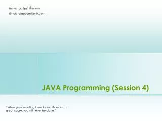 JAVA Programming (Session 4)
