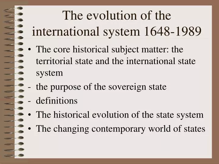 the evolution of the international system 1648 1989