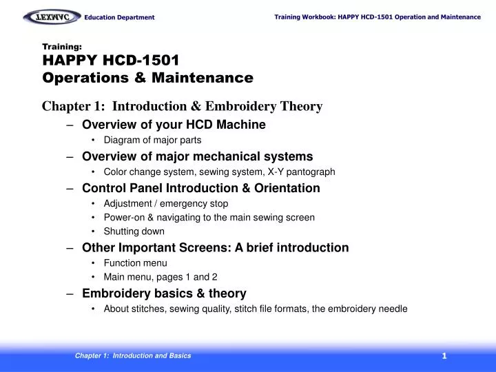 training happy hcd 1501 operations maintenance