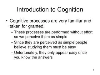 Introduction to Cognition