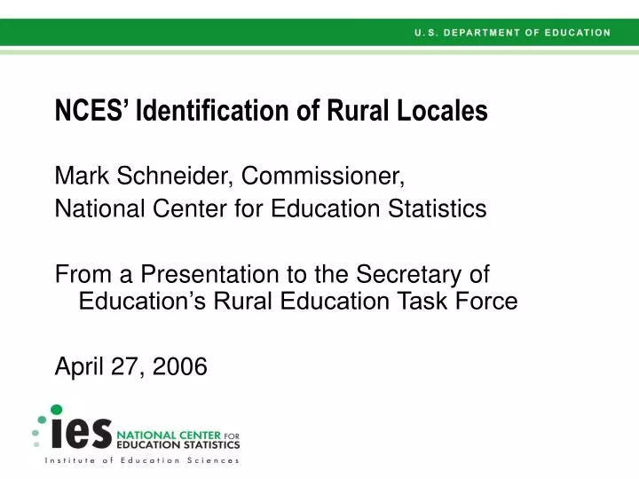 nces identification of rural locales