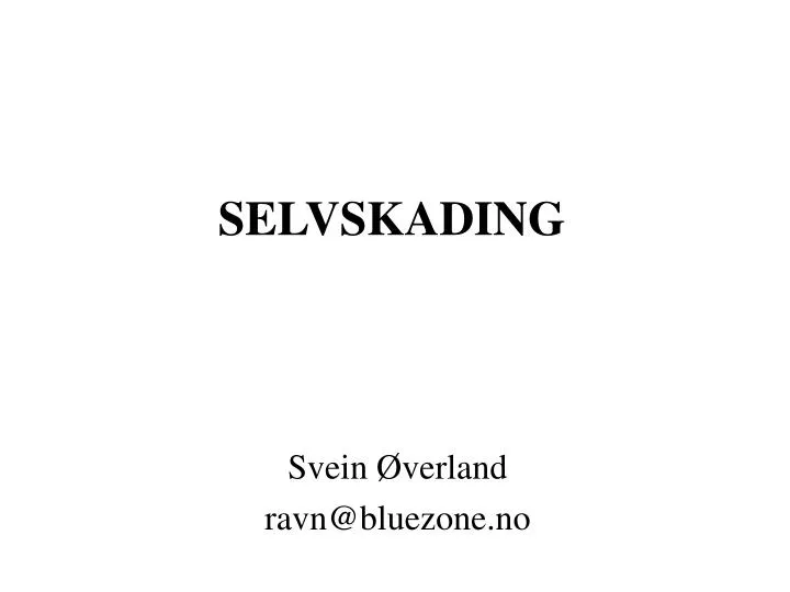 svein verland ravn@bluezone no