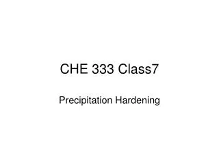 CHE 333 Class7
