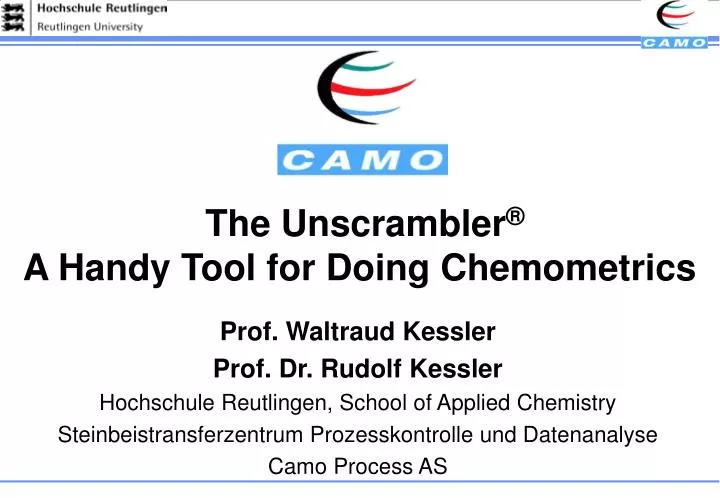 the unscrambler a handy tool for doing chemometrics