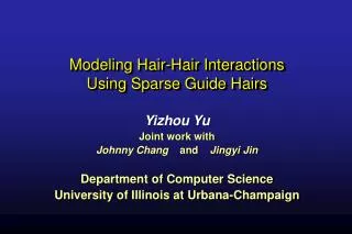 Modeling Hair-Hair Interactions Using Sparse Guide Hairs