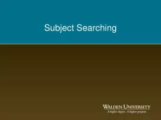 Subject Searching
