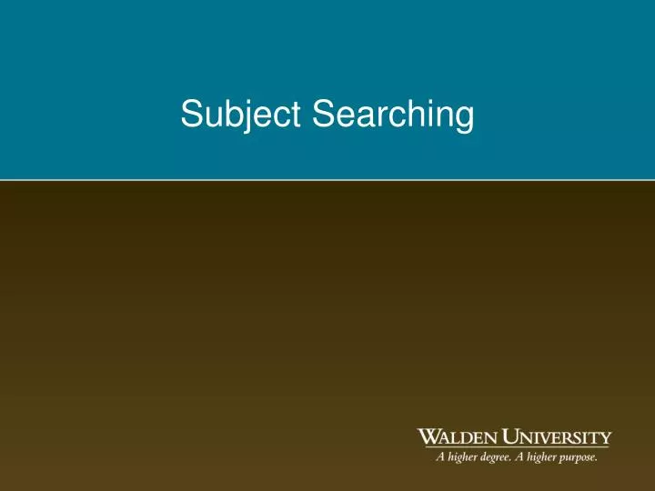 subject searching