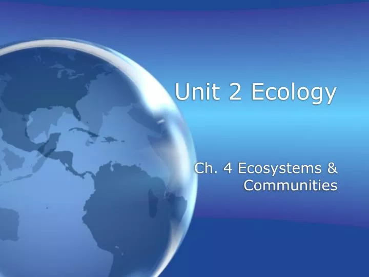 unit 2 ecology