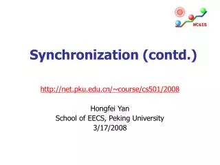 Synchronization (contd.)