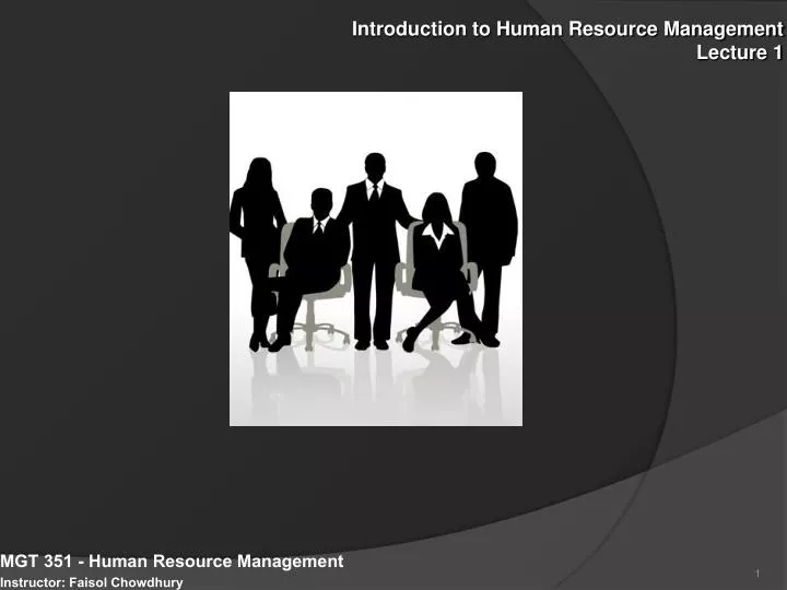 introduction to human resource management lecture 1