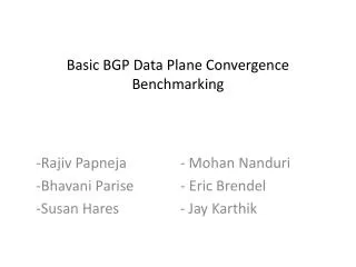 Basic BGP Data Plane Convergence Benchmarking