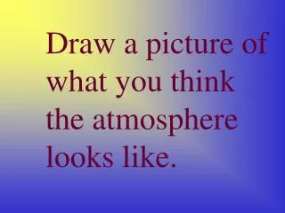 Draw a picture of 	what you think 	the atmosphere 	looks like.