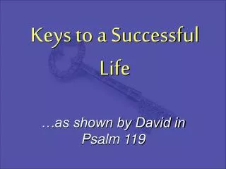 Keys to a Successful Life