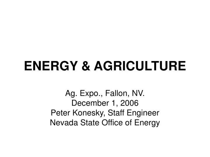energy agriculture