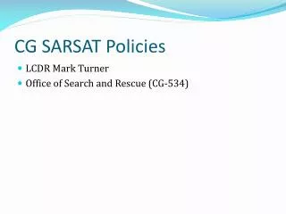 CG SARSAT Policies