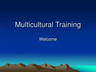 Multicultural Training