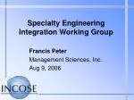 Specialty Engineering Integration Working Group - slide 1