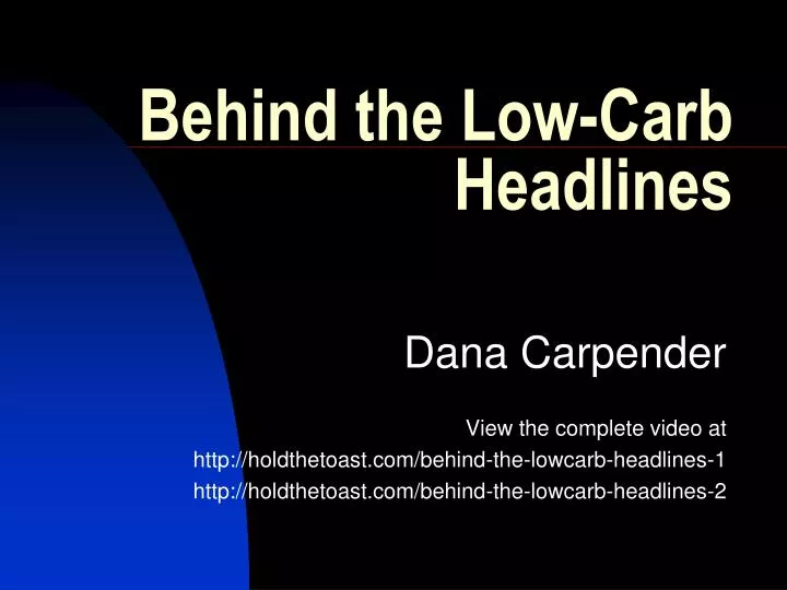 behind the low carb headlines