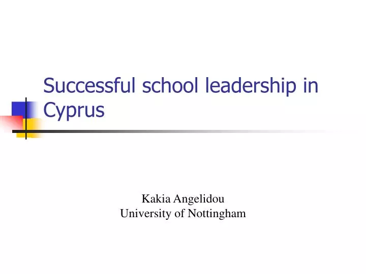 successful school leadership in cyprus