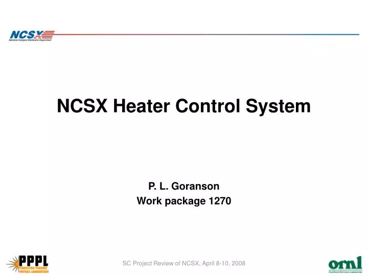 ncsx heater control system