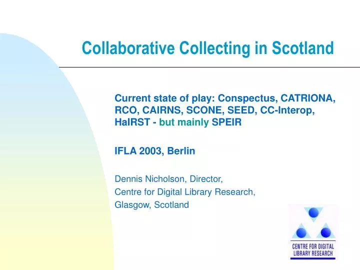 collaborative collecting in scotland