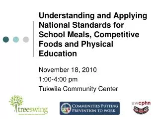 Understanding and Applying National Standards for School Meals, Competitive Foods and Physical Education