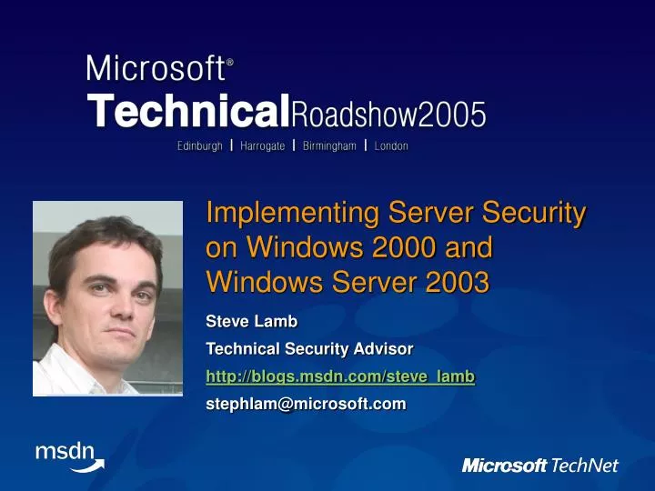 implementing server security on windows 2000 and windows server 2003