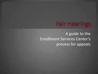 Fair Hearings