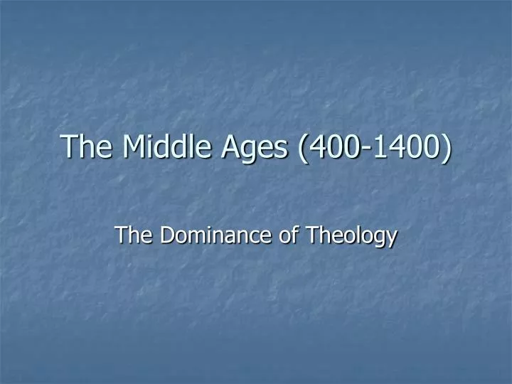 the middle ages 400 1400