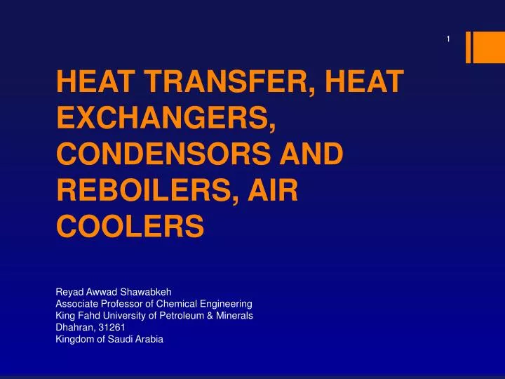 heat transfer heat exchangers condensors and reboilers air coolers