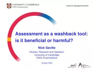 Assessment as a washback tool: is it beneficial or harmful?
