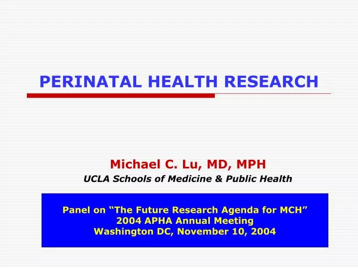 perinatal health research