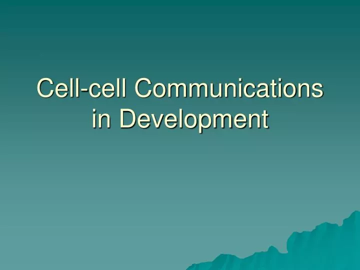 cell cell communications in development