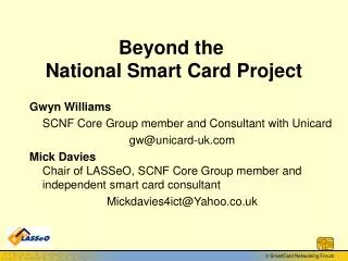 Beyond the National Smart Card Project