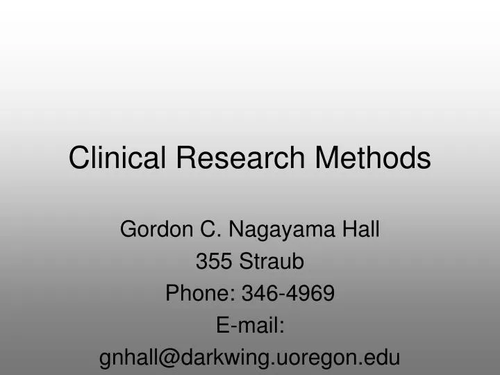 clinical research methods