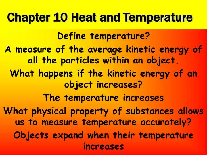 chapter 10 heat and temperature
