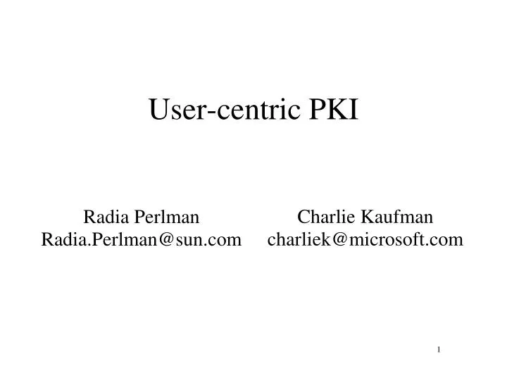 user centric pki
