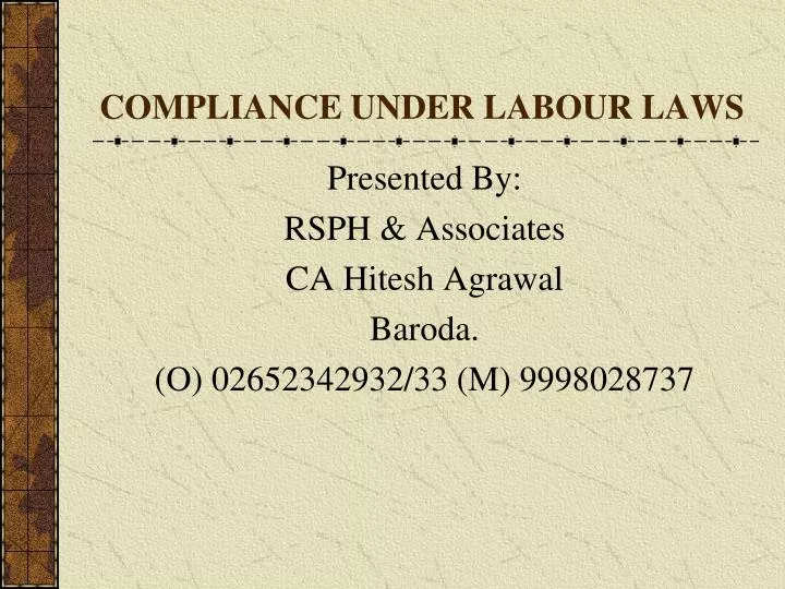compliance under labour laws