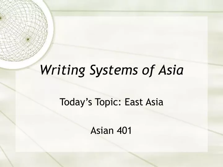 writing systems of asia