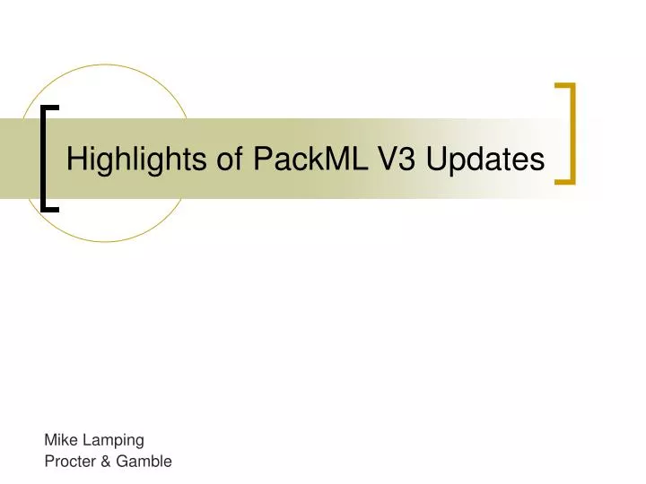 highlights of packml v3 updates