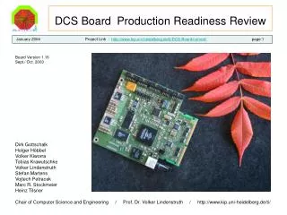 DCS Board Production Readiness Review