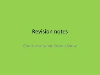 Revision notes