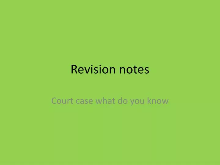 revision notes