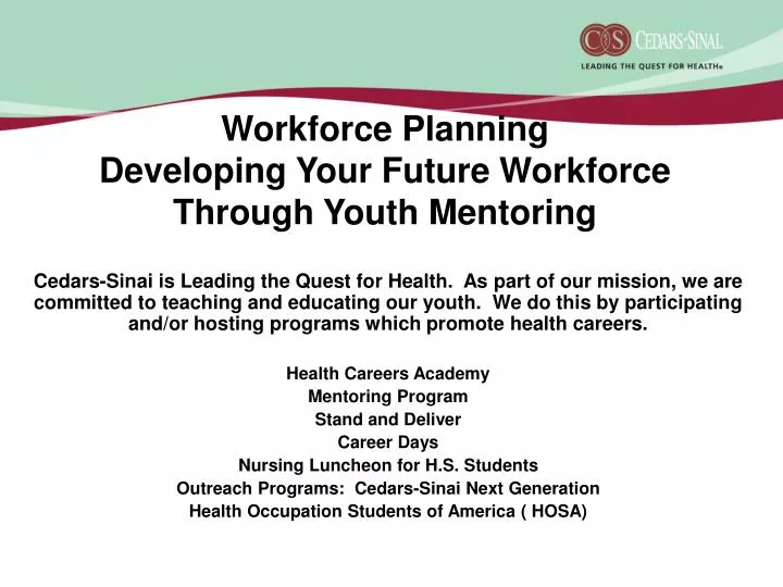 workforce planning developing your future workforce through youth mentoring