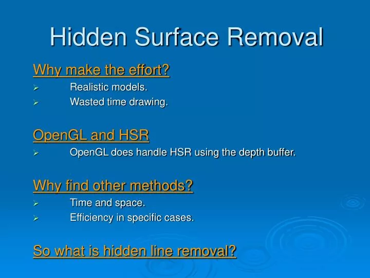 hidden surface removal